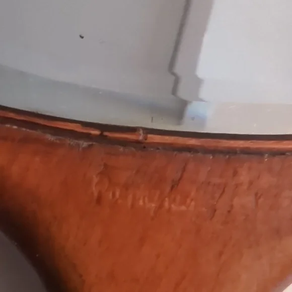 Vintage Wooden Beveled Glass Hand Mirror, Vanity Hand Mirror - Picture 6 of 7